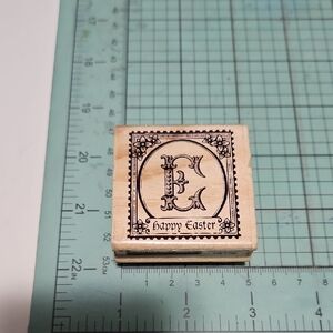 "E" Happy Easter Stamp